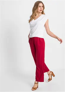 Shirt met watervalhals in een  viscosemix, bonprix