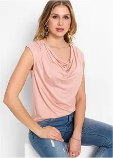 Shirt met watervalhals in een  viscosemix, bonprix