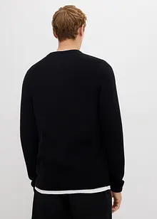 gestructureerde trui in 2-in-1-look van katoenmix, bonprix