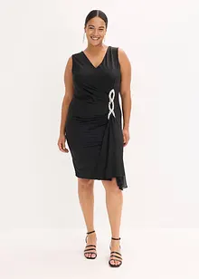 Jersey jurk met strassapplicatie, bonprix