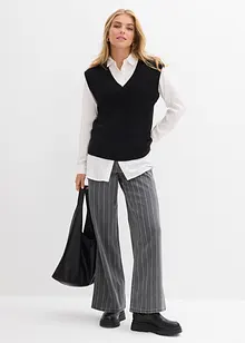 Wide leg jeans high waist met destroyed look, bonprix