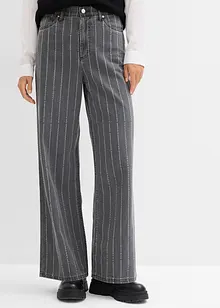 Wide leg jeans high waist met destroyed look, bonprix