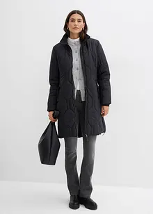 Korte coat met diamantstiksels en ritsen opzij, bonprix