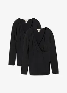 2-in-1 zwangerschapsshirt/voedingsshirt van biologisch katoen (set van 2), bonprix