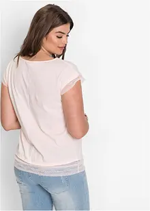 Boxy shirt met kant van katoen, bonprix