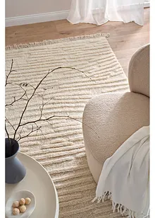 Kelim vloerkleed met hoog-laag structuur en franjes, bonprix