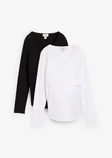 Zwangerschaps- en voedingsshirt (set van 2), bonprix