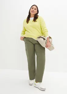 Mid waist cargo broek van katoen, bonprix