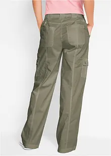 Mid waist cargo broek van katoen, bonprix