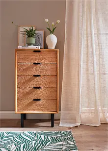 Transparant gordijn in linnen look (1 stuk), bonprix