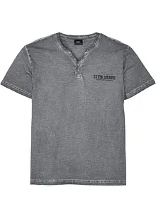 Henley shirt in washed out look, korte mouw, bonprix