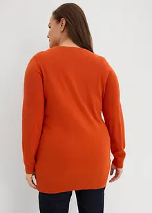 Lange basic trui met V-hals, bonprix