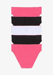 Meisjes slips met satijnen strikje (set van 5), bonprix