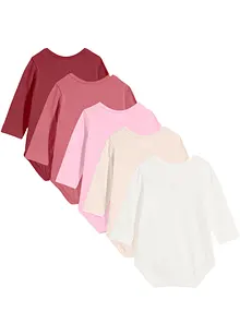 Baby rompertje van biologisch katoen, lange mouw (set van 5), bonprix