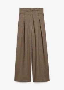 Wijde bandplooibroek met wol, bonprix