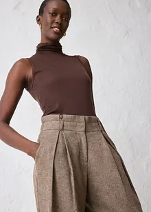 Wijde bandplooibroek met wol, bonprix