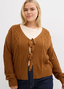 Gebreid vest met strikken, bonprix