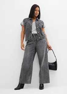 Wide leg jeans, mid waist, low stretch, bonprix