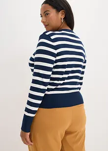 Fijngebreid vest met strepen, bonprix