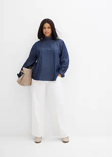 Spijkerblouse met lange manchetten, bonprix