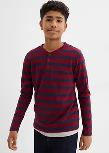 Henley shirt van puur biologisch katoen (set van 2), bonprix