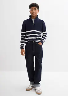 Loose fit stretch jeans met verstelbare band, straight, bonprix