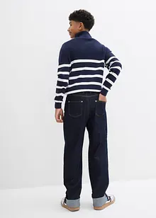 Loose fit stretch jeans met verstelbare band, straight, bonprix