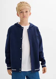 College sweatvest met capuchon van puur biologisch katoen, bonprix