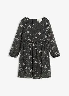 Wijd uitlopende chiffon jurk, bonprix