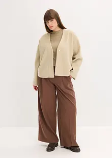 Oversized blazer met riem in wollook, gewatteerd, bonprix