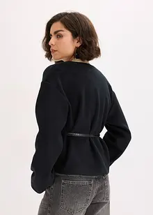 Oversized blazer met riem in wollook, gewatteerd, bonprix