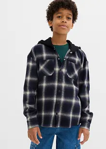 Flanellen longsleeve met capuchon, bonprix