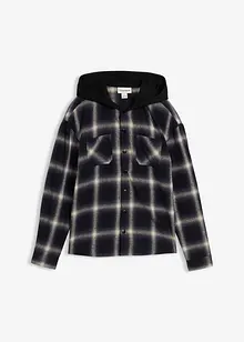 Flanellen longsleeve met capuchon, bonprix