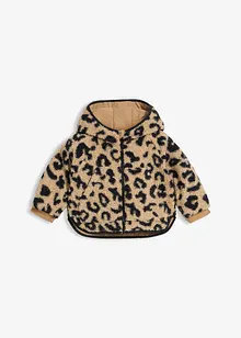 2-in-1 teddy fleece omkeerbaar vest met capuchon en zakken, bonprix