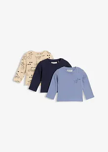 Longsleeve van biologisch katoen (set van 3), bonprix