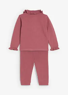 Gebreide trui met volantkraag en legging ( set van 2 stuks), bonprix