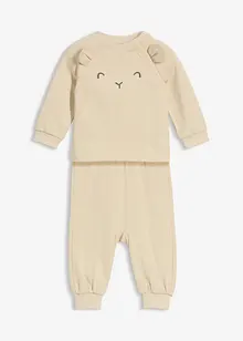 Sweater en broek met biologisch katoen (2-dlg. set), bonprix