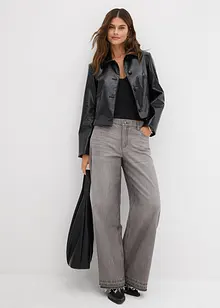 Wide leg jeans mid waist, comfort tailleband, bonprix