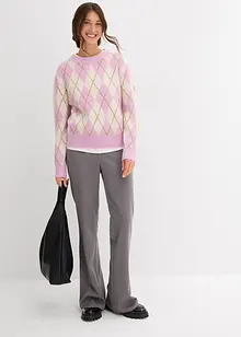 Fijngebreide trui met een ruitmotief, bonprix