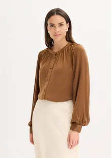 Blouse met biezen van kant, bonprix