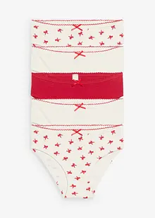 Slip van zachte ribtricot met satijnen strikje (set van 5), bonprix
