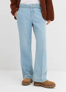 Wide leg jeans mid waist met riem, bonprix