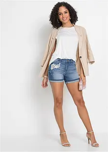 Jeans short met versiering, mid waist, bonprix