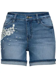 Jeans short met versiering, mid waist, bonprix