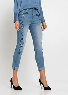 Slim fit jeans met mid waist, cropped, bonprix