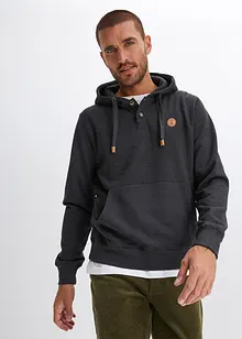 Hoodie met imitatieleren details en binnenin zacht geruwd, bonprix