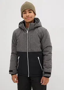 Gewatteerde winterjas in colourblocking met capuchon, bonprix