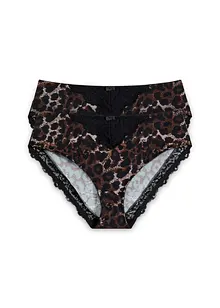 Maxislip van sierlijk kant (set van 2), bonprix