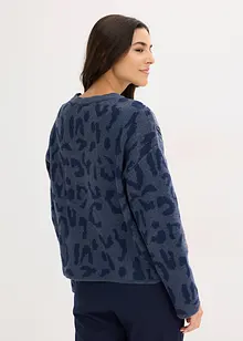 Jacquard oversized trui met pailletten, bonprix