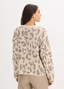 Jacquard oversized trui met pailletten, bonprix